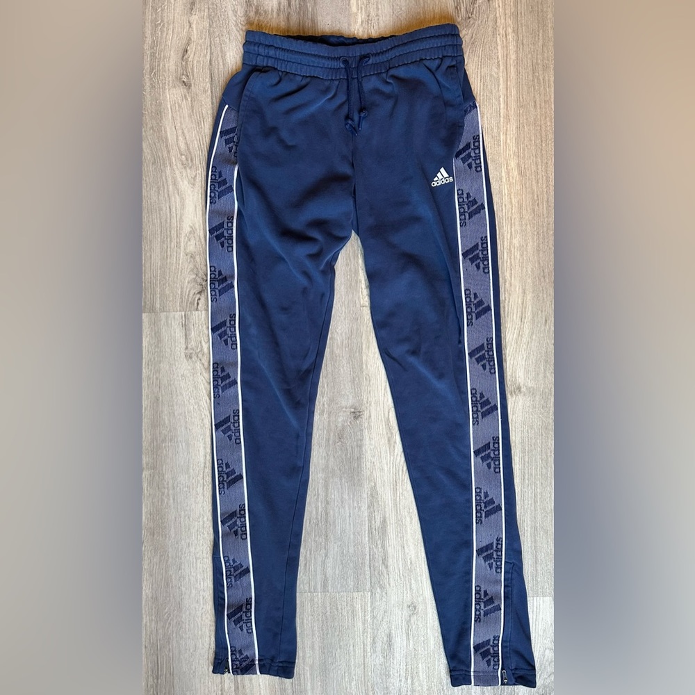 adidas joggers blue tapered sweatpants XS